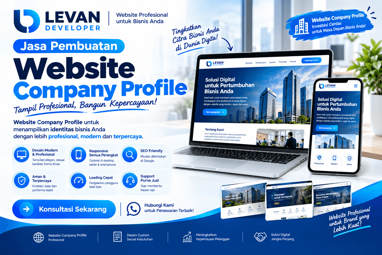 Contoh tampilan jasa pembuatan website company profile untuk perusahaan
