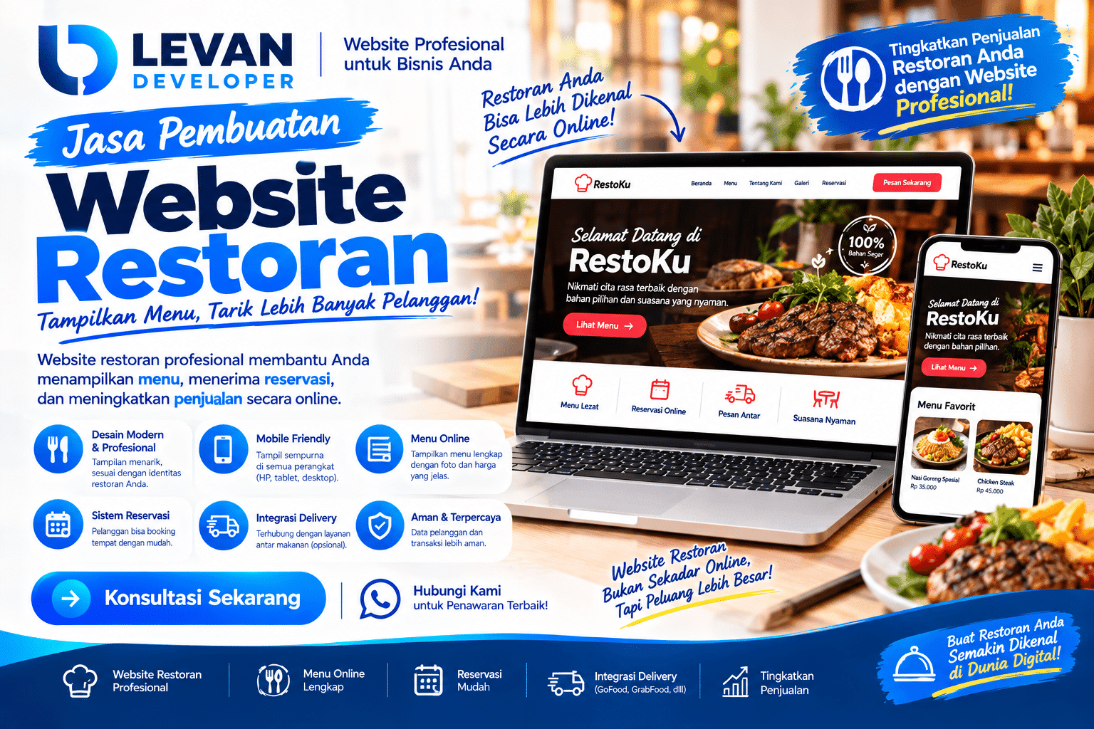 Jasa Pembuatan Website Restoran - Levan Developer